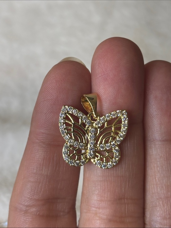 Jewelry - AAA CZ Butterfly Pendant 18k Yellow Gold Filled